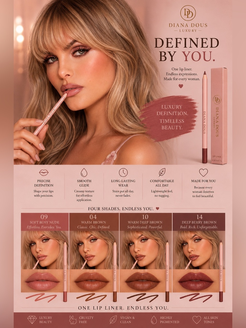 ✨ Define your lips Lip line Elevate your beauty Luxury Lip Liners by Diana Dous